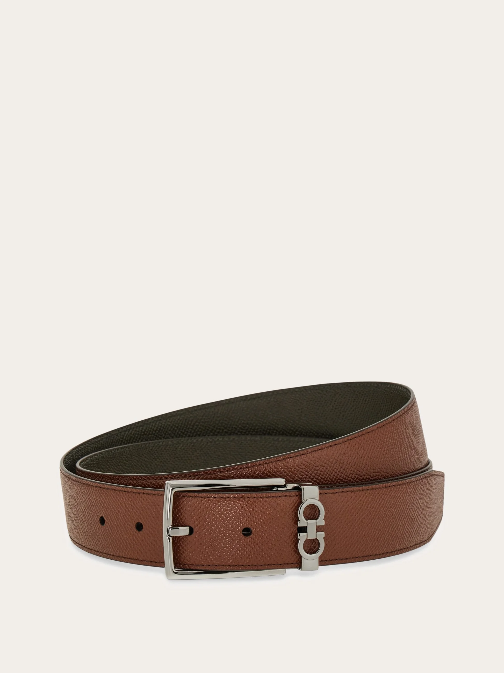 Reversible and adjustable belt with rectangular buckle - 1