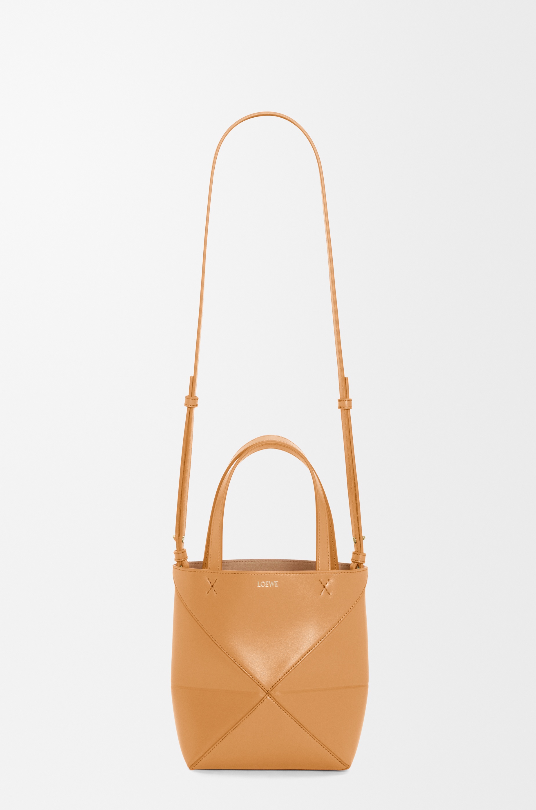 Mini Puzzle Fold Tote in shiny calfskin - 8