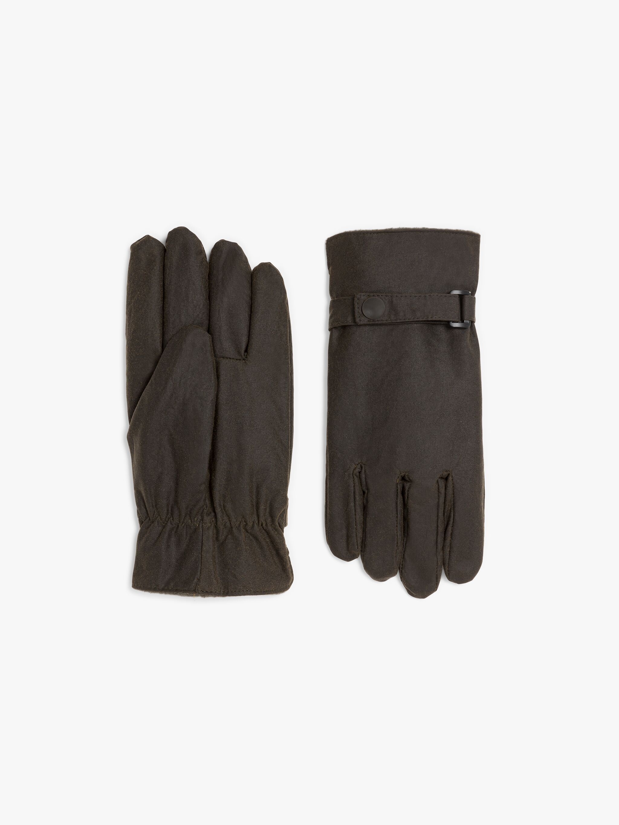 OLIVE WAXED COTTON GLOVES - 1