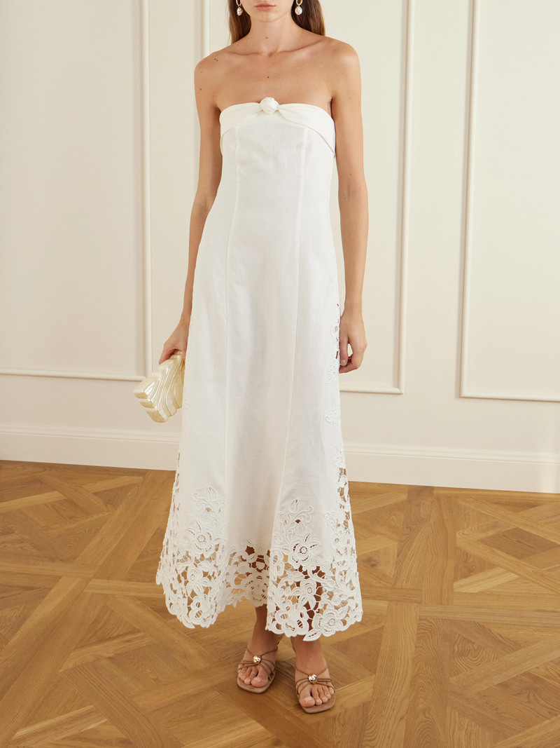 Cult Gaia Kellan Embroidered Linen Midi Dress outlook