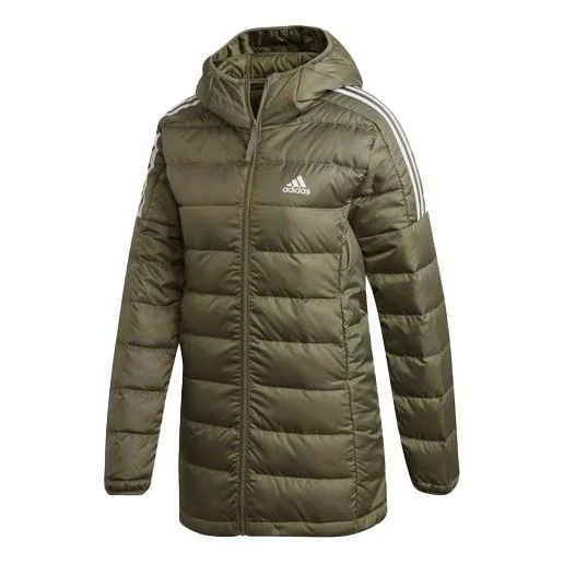 (WMNS) adidas Light Down Hooded Parka 'Legacy Green' GH4591 - 1