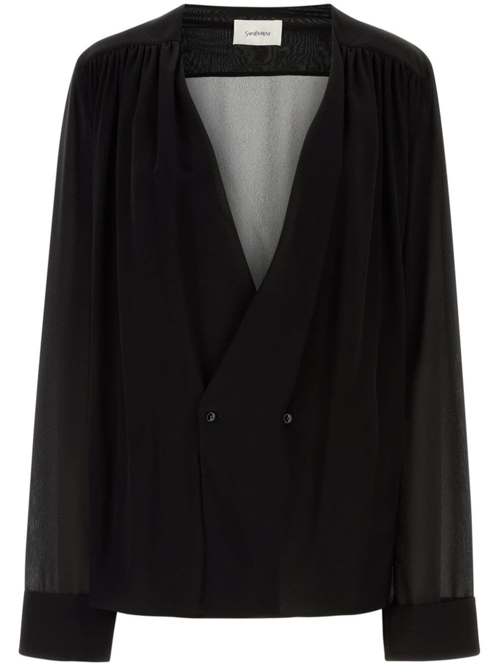 silk v-neck blouse - 1