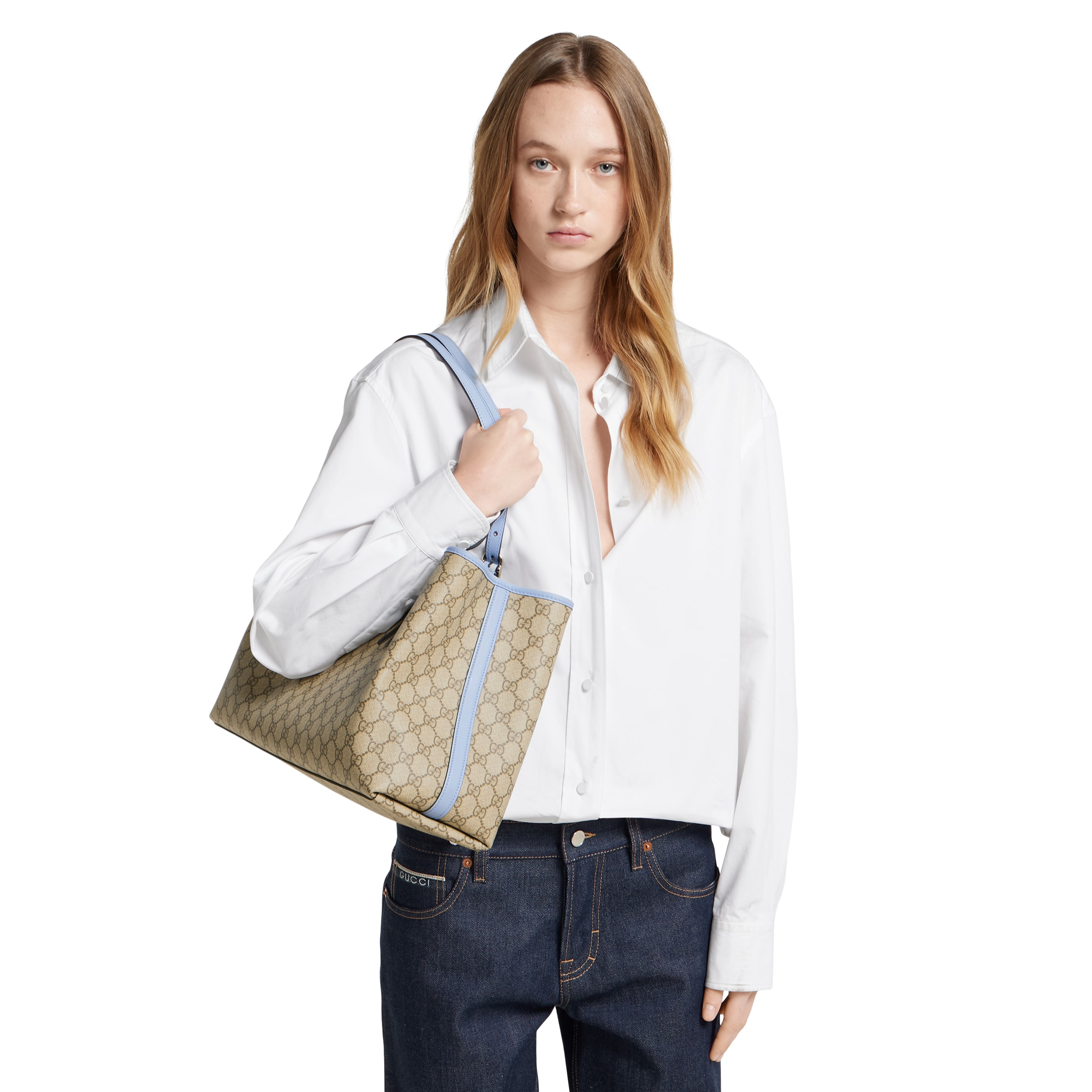 GG Emblem large tote bag - 4