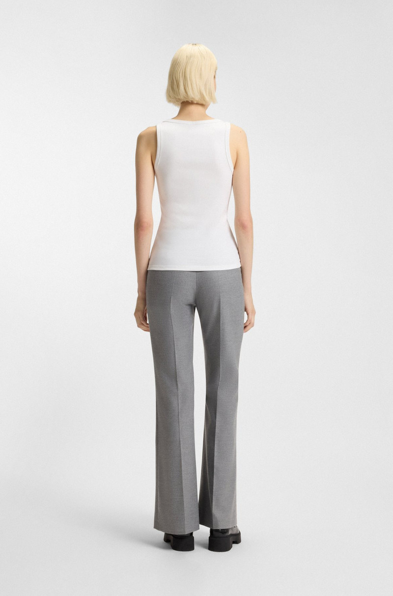 RIBBED TANK TOP WITH EMBROIDERED STACKED LOGO 4