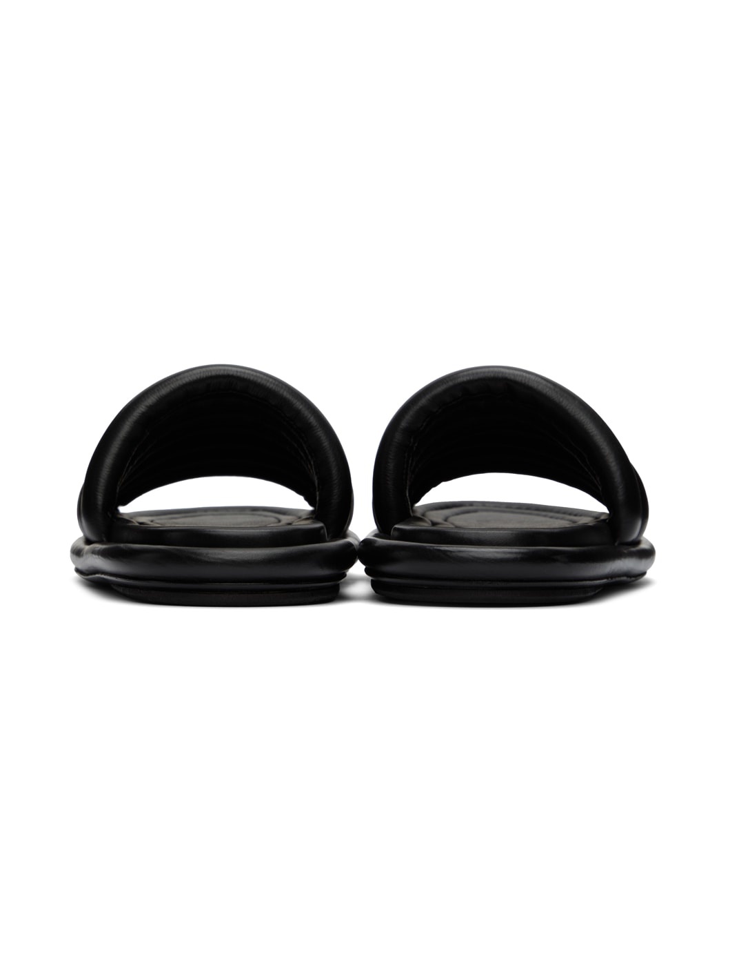 Black Spalmata Flat Sandals - 2