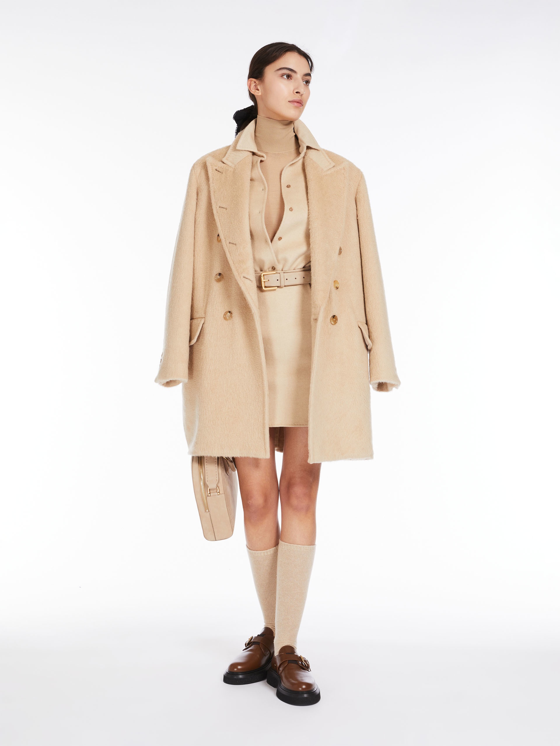 BOBBIO Ivory camel colour mini skirt - 2