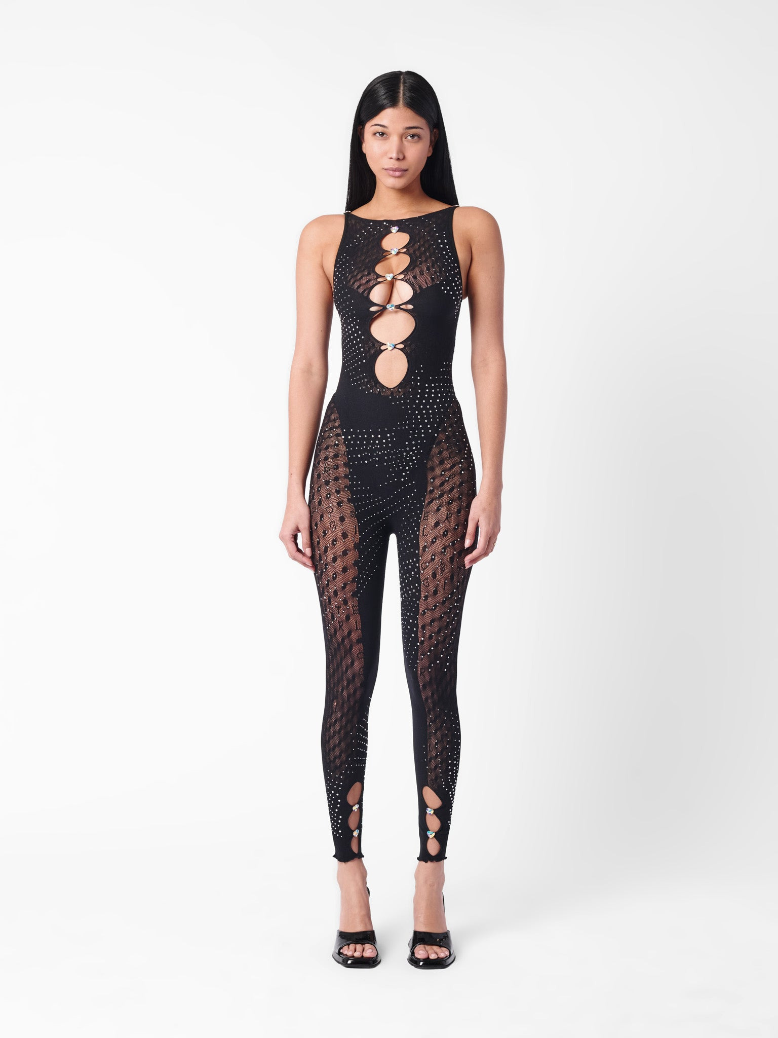 RHINESTONED JANICE JUMPSUIT JET BLACK - 2