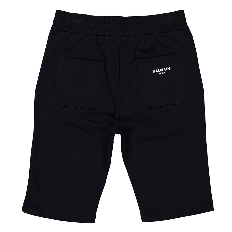 Balmain Cotton Shorts With Flocked Balmain Paris Logo - 7