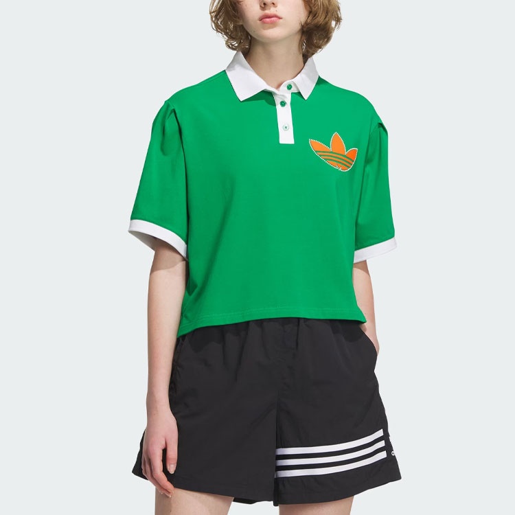 (WMNS) adidas originals Varct Polo Shirt 'Green' IU4767 - 2
