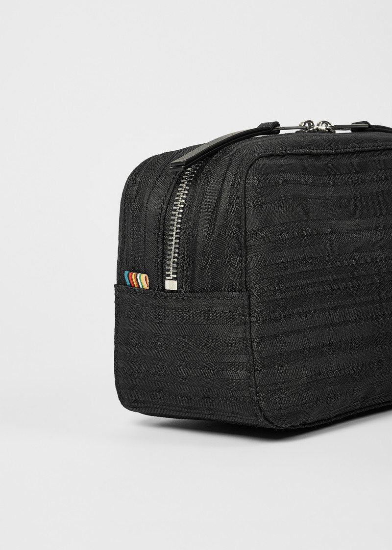 Black 'Shadow Stripe' Wash Bag 5