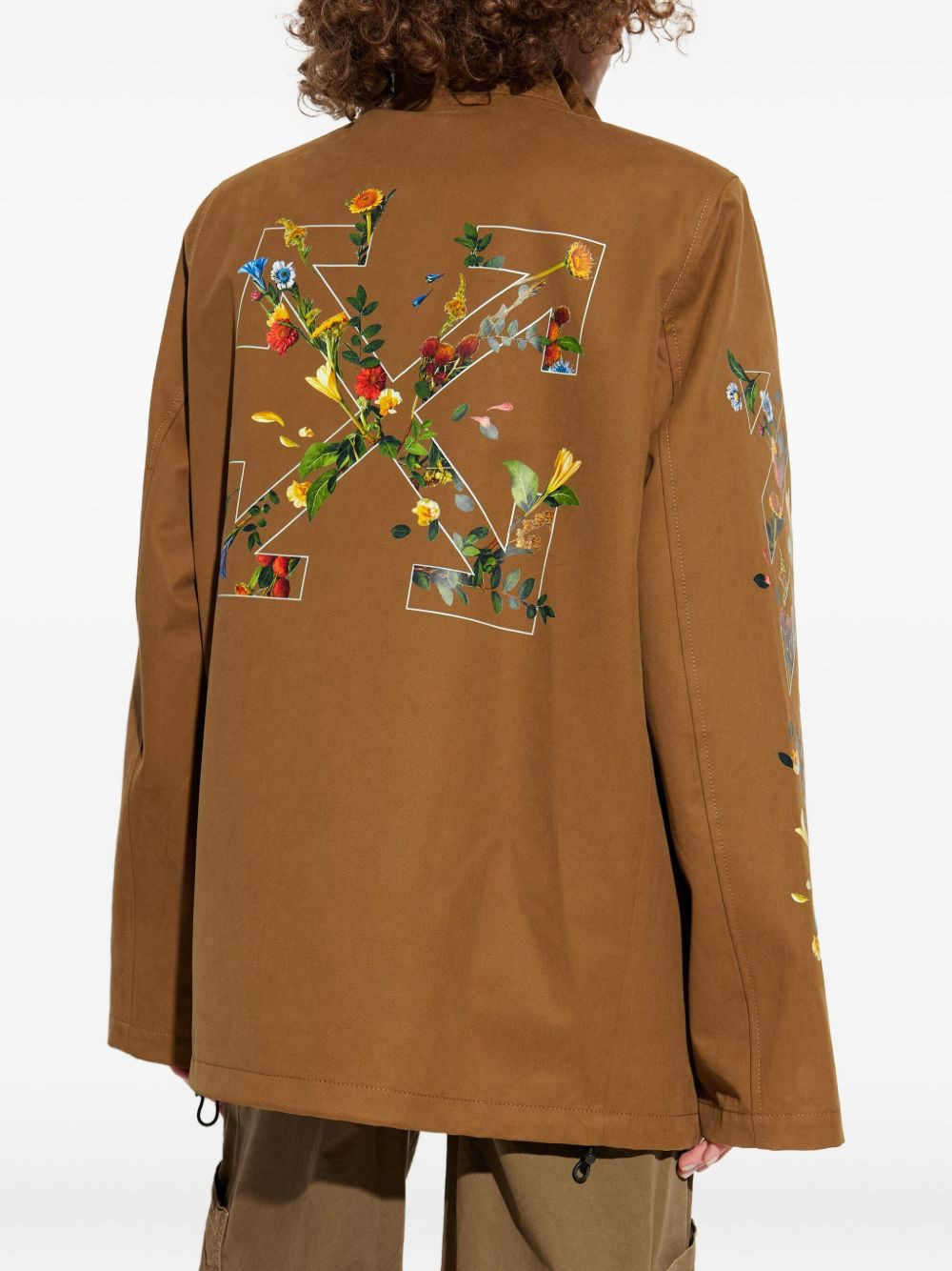 floral-arrow print utility jacket - 4