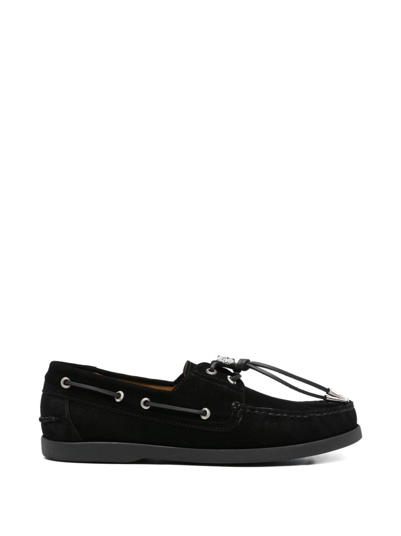 suede embellishment boat shoes 1