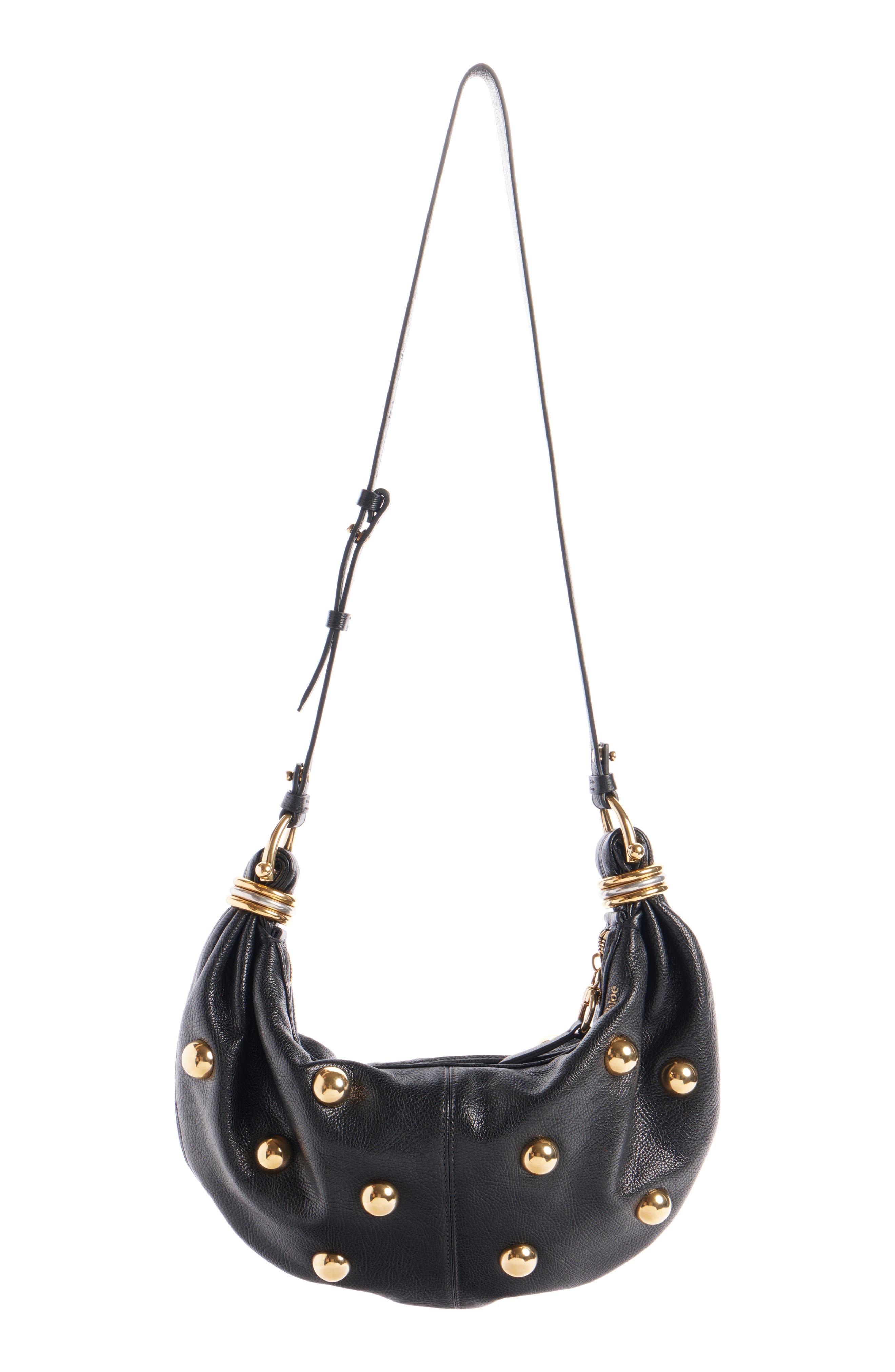 Chloé Small Bracelet Studded Hobo Bag in Black 001 at Nordstrom - 3