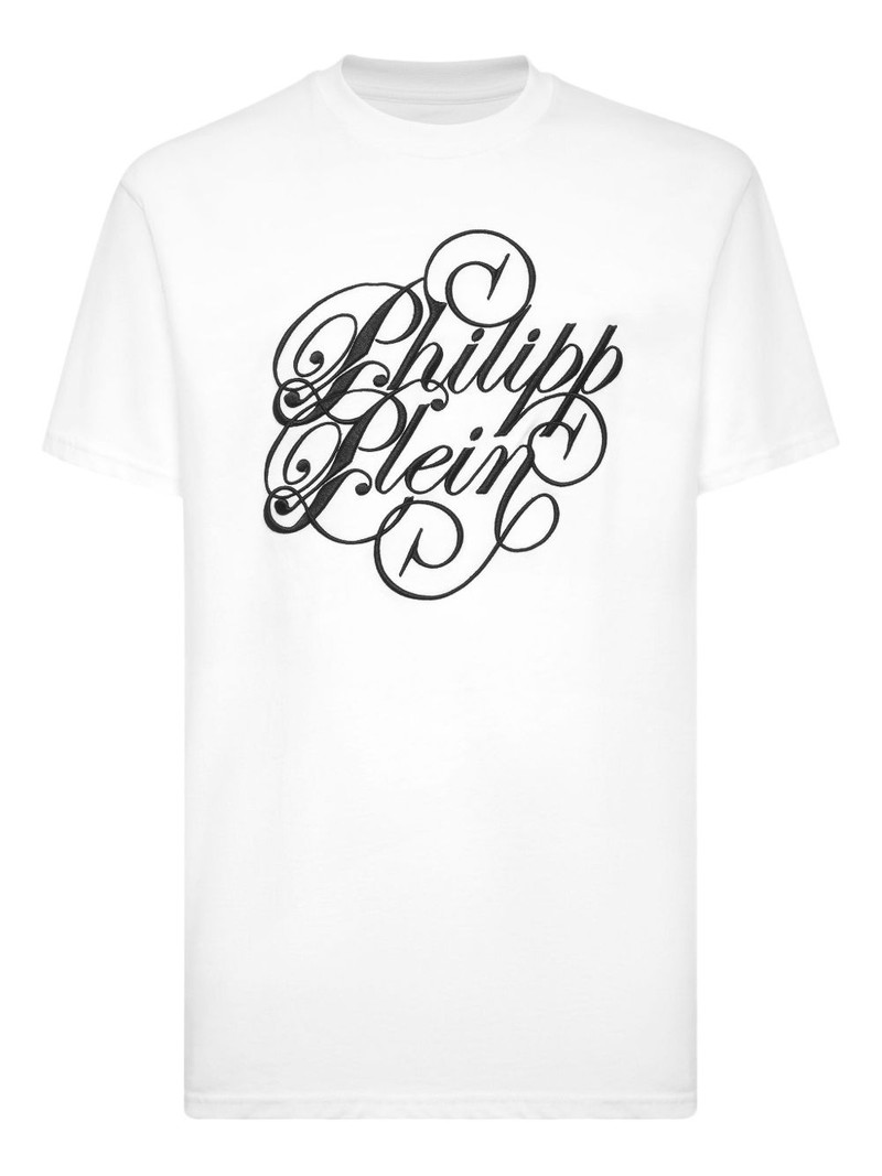 Plein Coursive-embroidered T-shirt 1