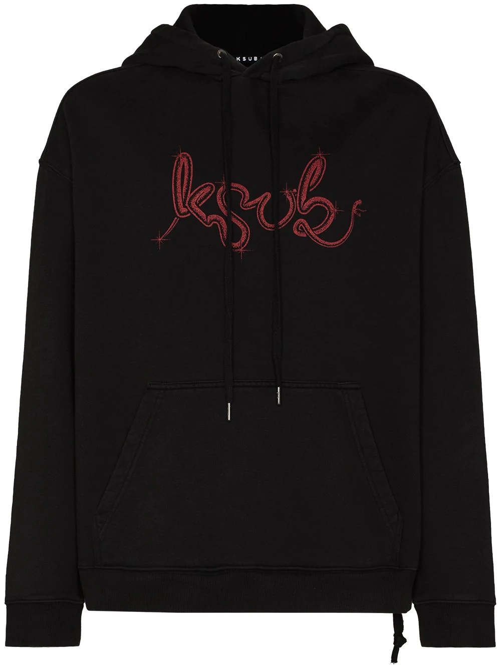 logo print cotton hoodie - 1