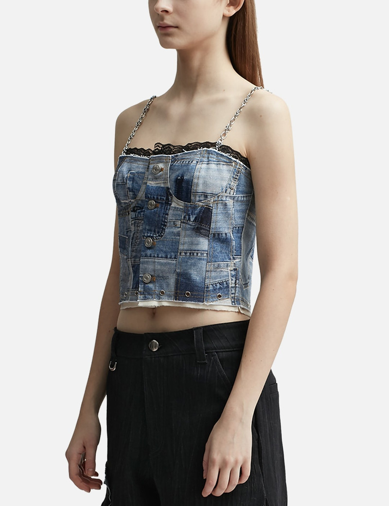 Andersson Bell ALL-DENIM PRINTED BUSTIER TOP outlook