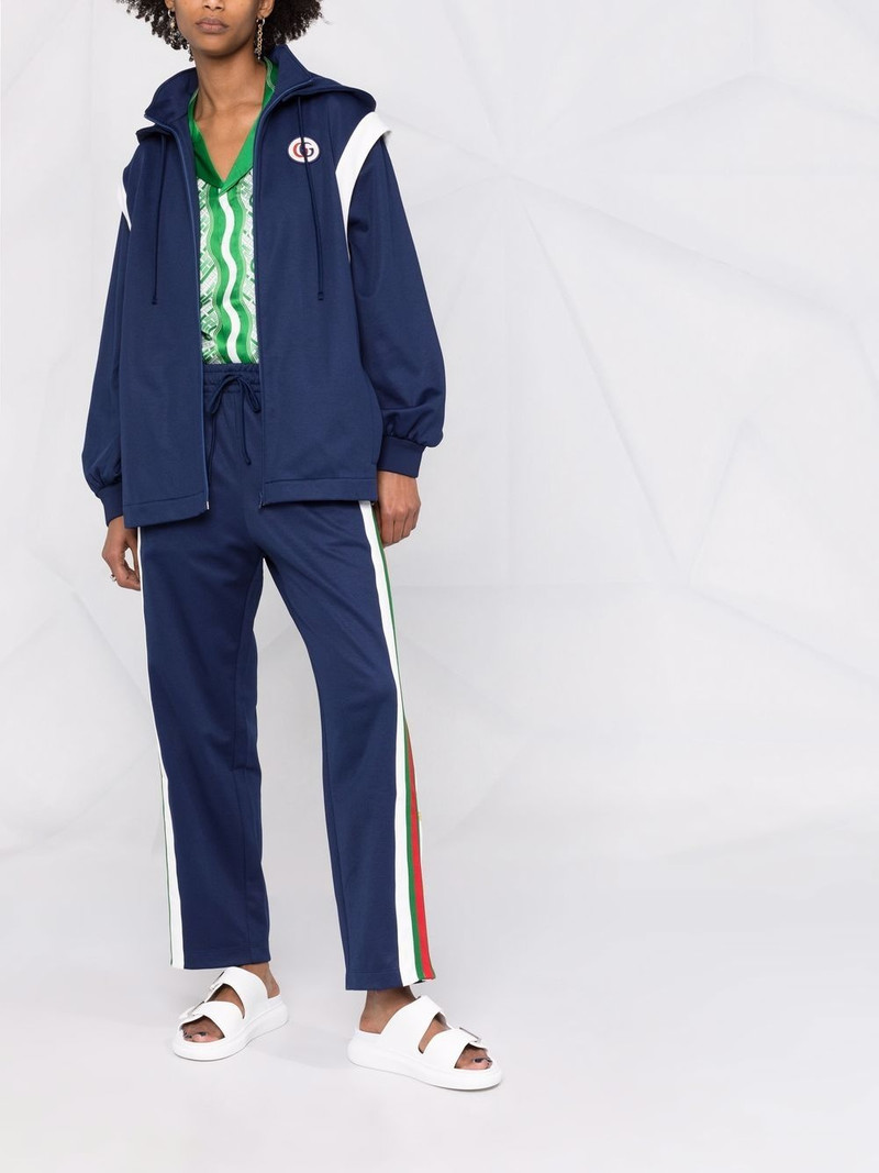 GUCCI Web-Stripe detachable-sleeve hooded jacket outlook