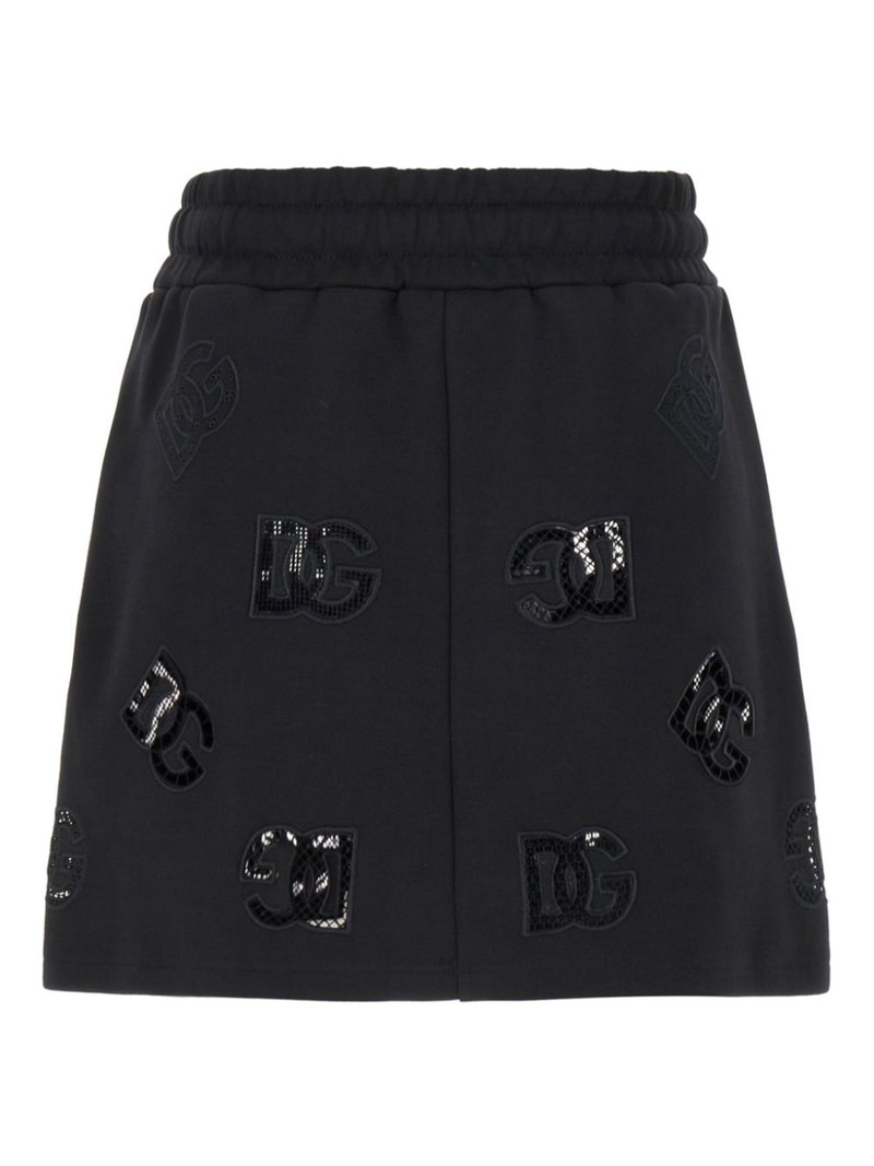 Dolce & Gabbana logo-patch jersey mini skirt outlook