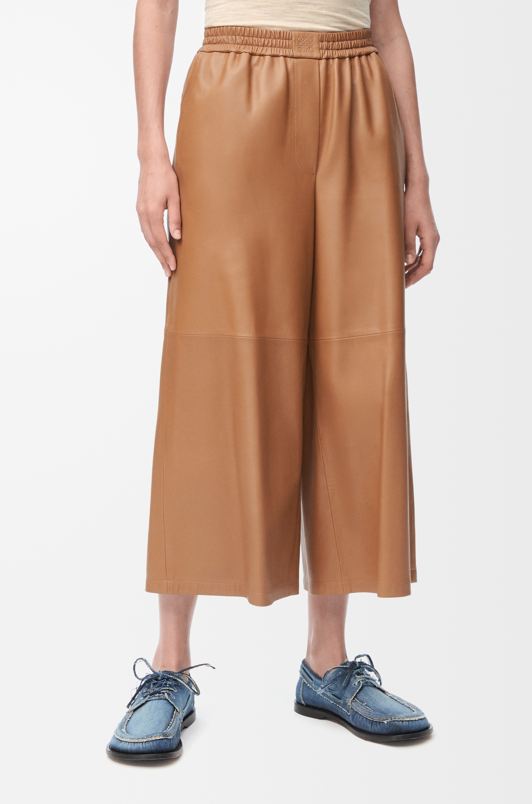Cropped trousers in nappa lambskin - 3
