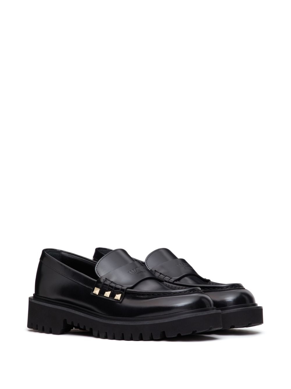 Rockstud-embellished leather loafers - 2