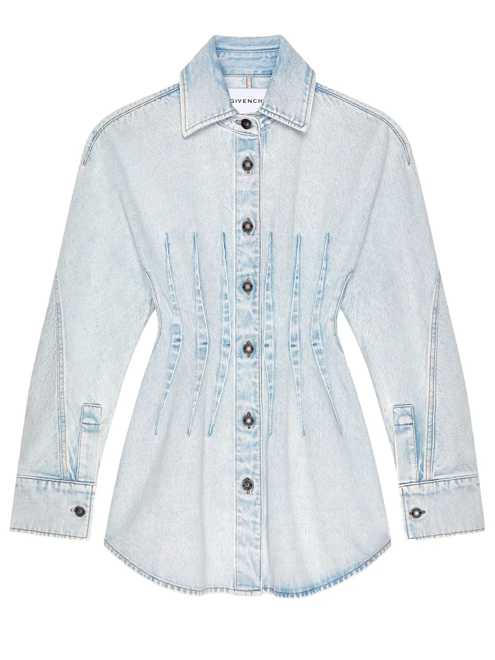 Givenchy Women Cinched Waist Denim Cocoon Dress - 1