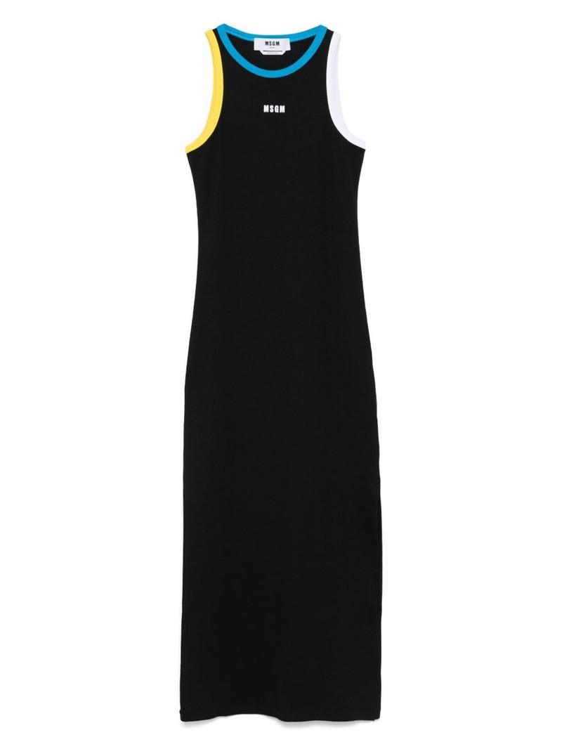 contrasting-trim maxi dress 1