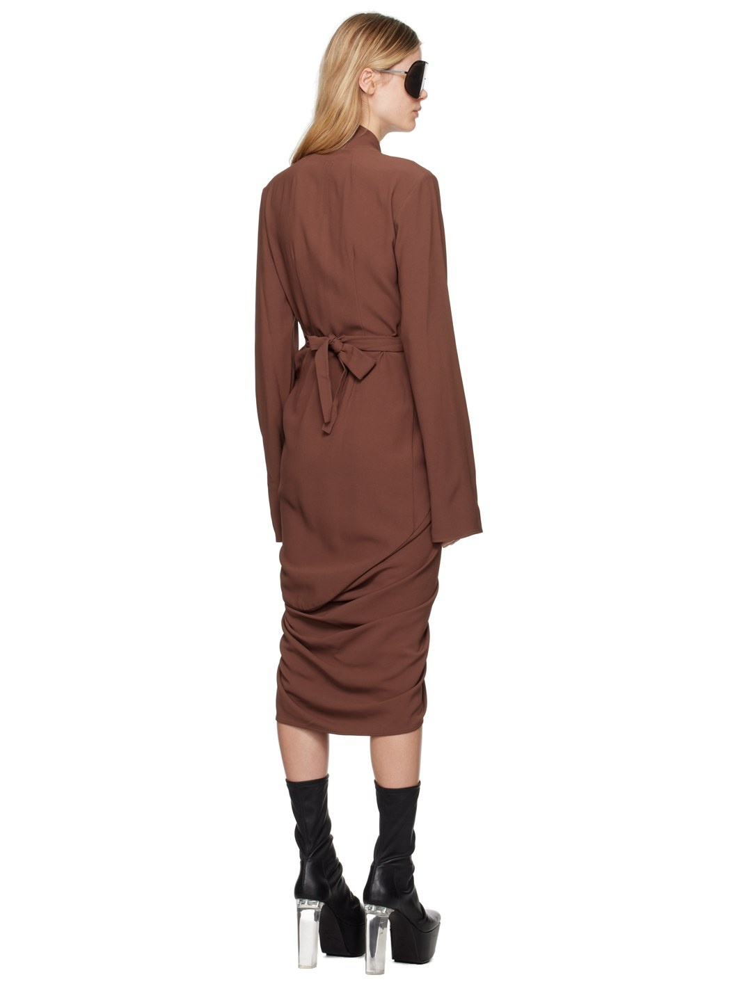 Brown Porterville Wrap Midi Dress - 3