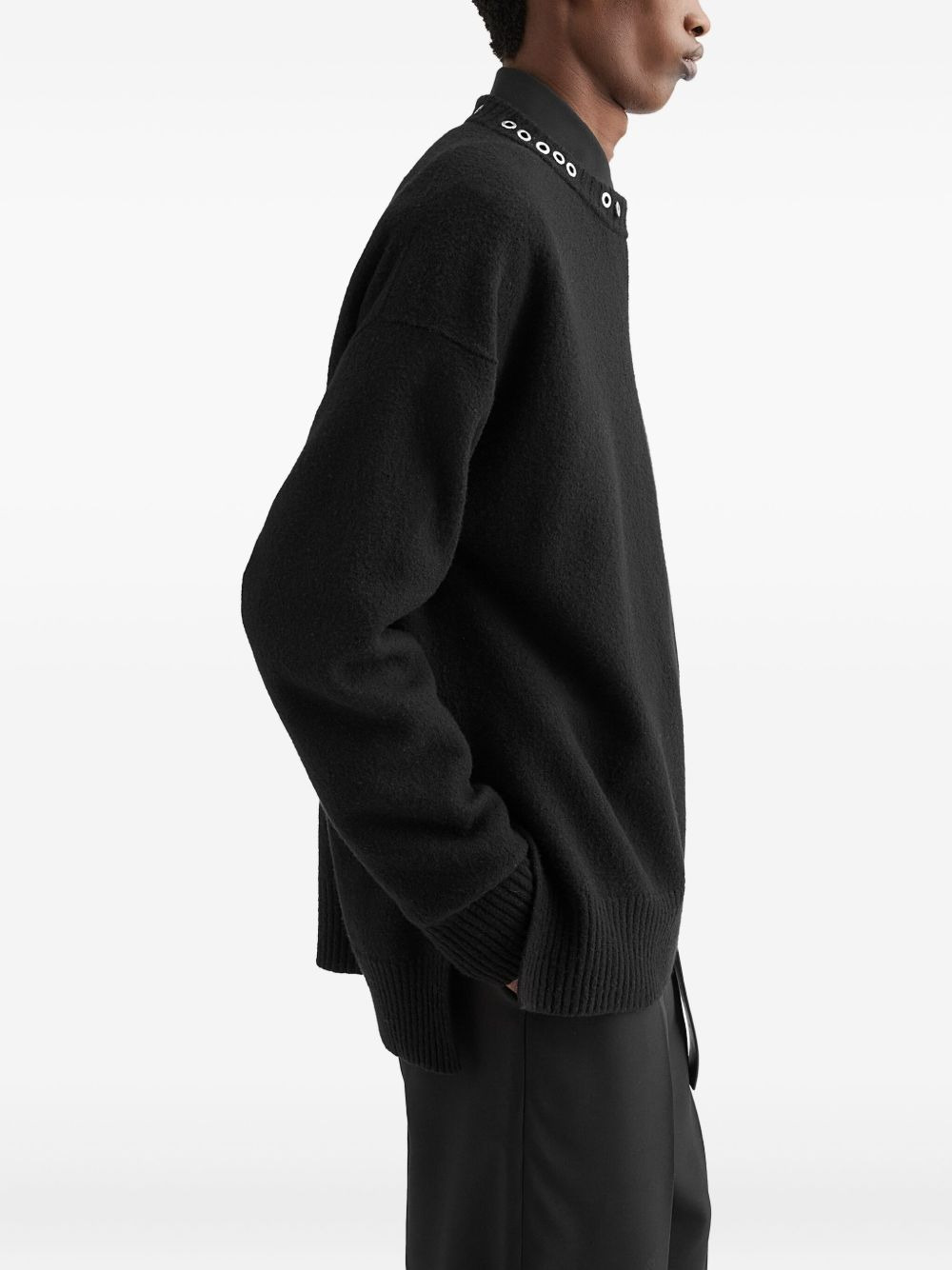 eyelet-embellished sweater - 3