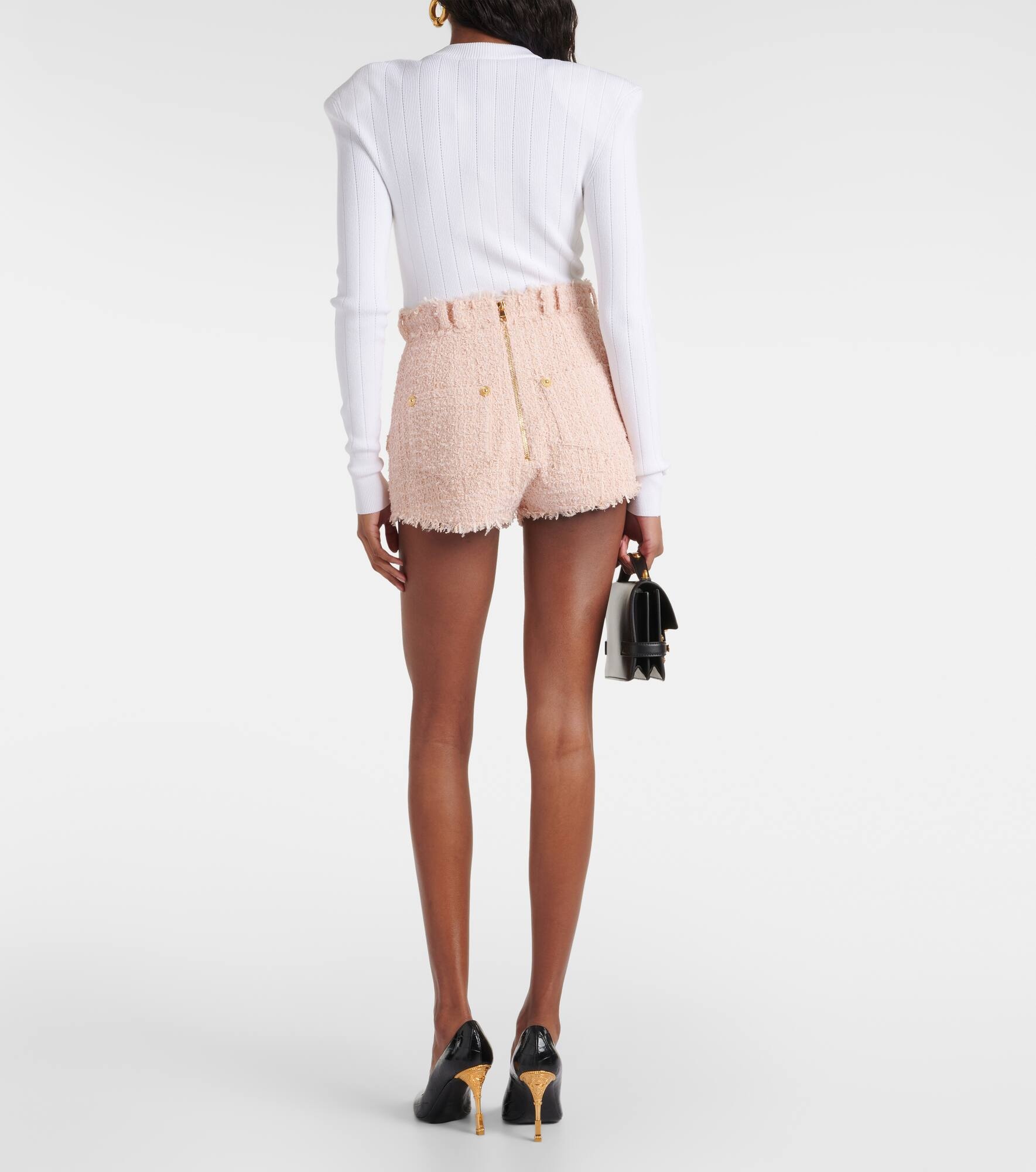 High-rise tweed shorts - 3