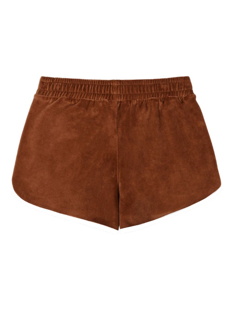 NY Crest contrasting trims logo track shorts 5