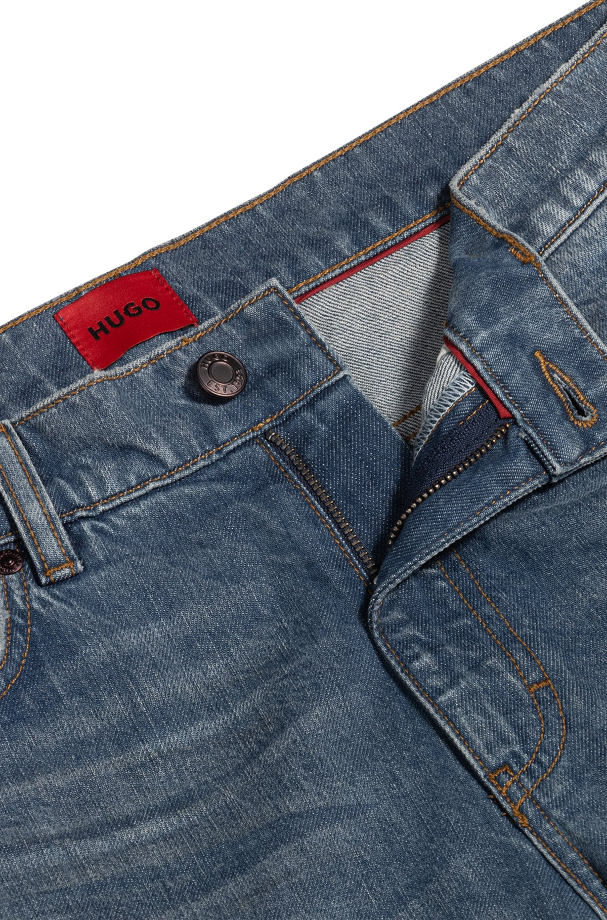 SLIM-FIT JEANS IN GRAY-BLUE COMFORT-STRETCH DENIM - 6