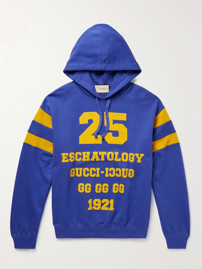 Printed Cotton-Jersey Hoodie - 1