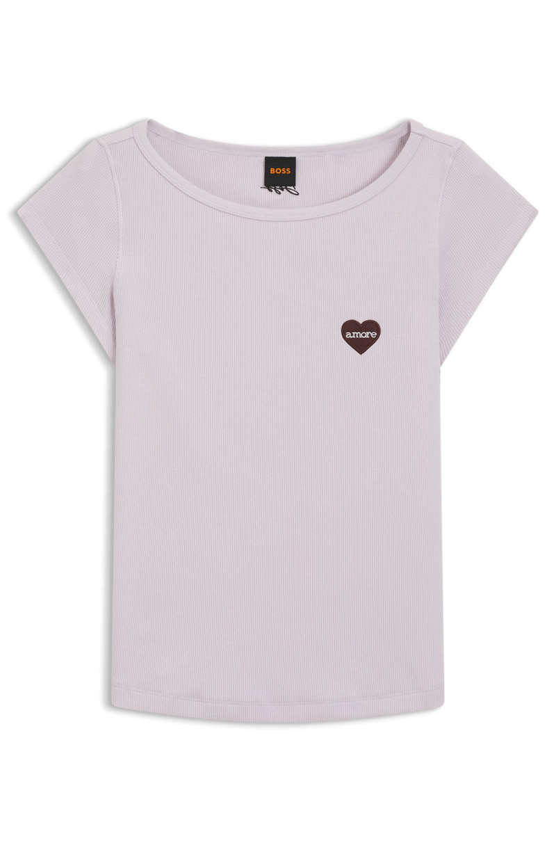 STRETCH-COTTON SLIM-FIT T-SHIRT WITH ARTWORK 1