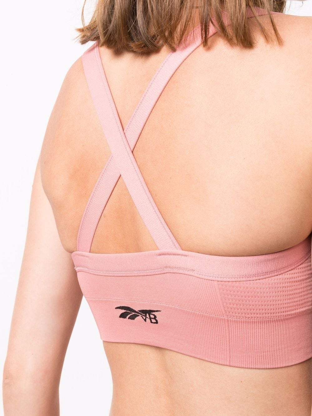 jacquard-logo sports bra - 5