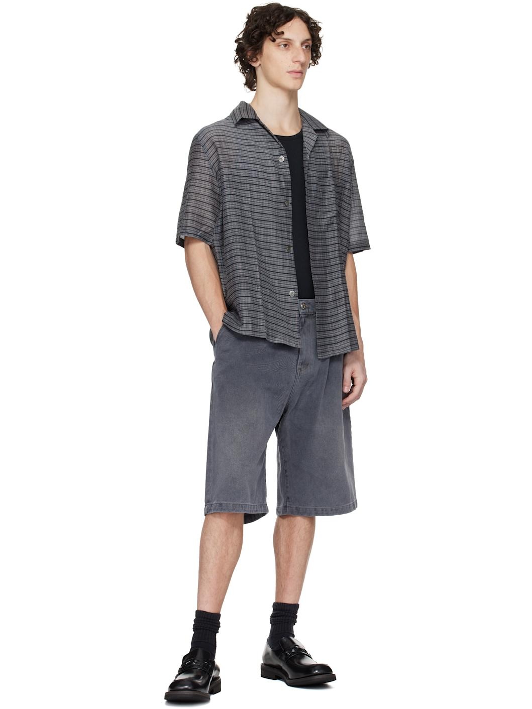 Gray Star Rivet Denim Shorts - 4