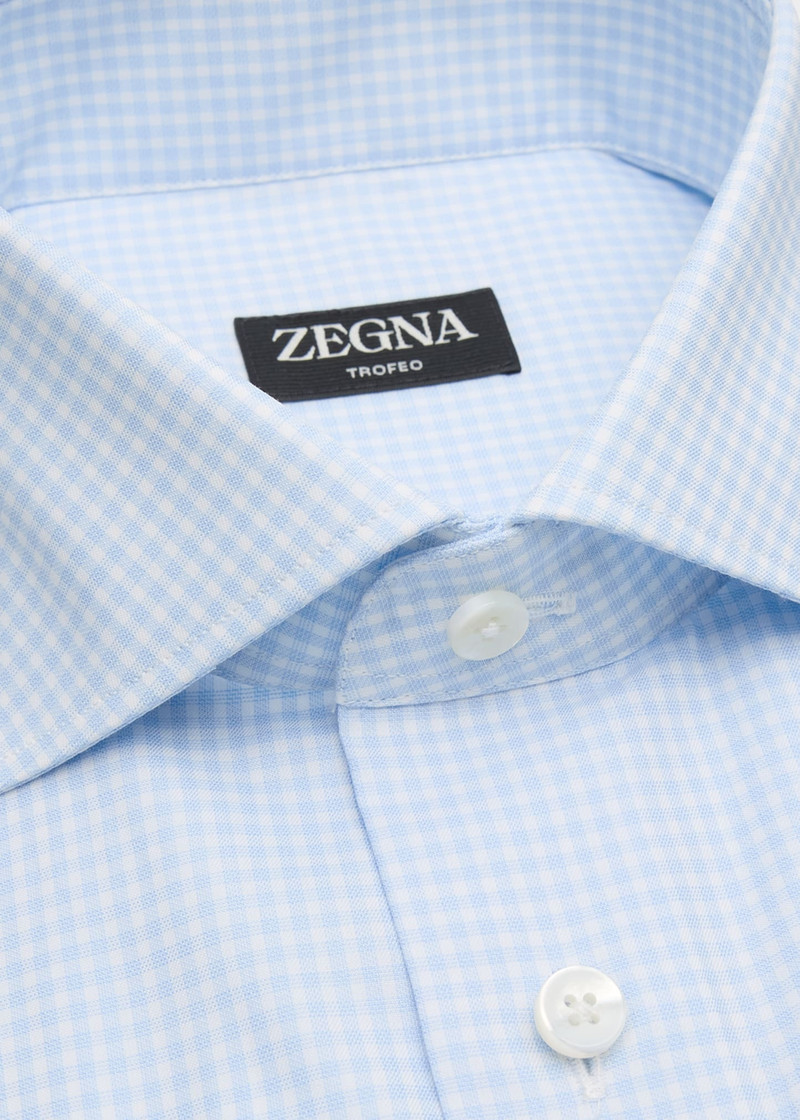 ZEGNA Men's Micro-Check Trofeo Cotton Dress Shirt outlook