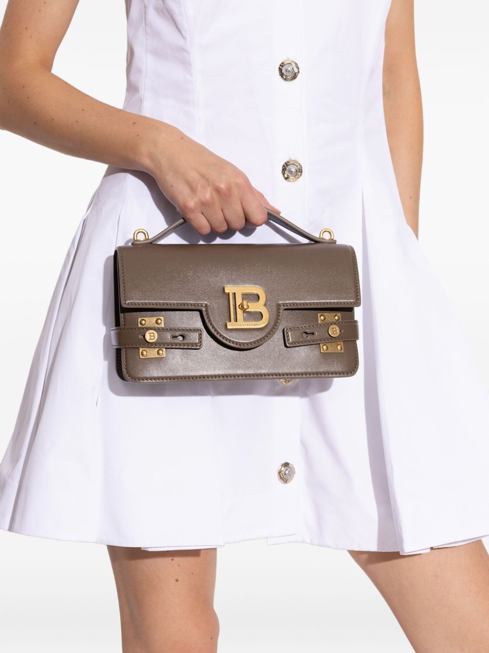 logo-plaque leather shoulder bag - 2