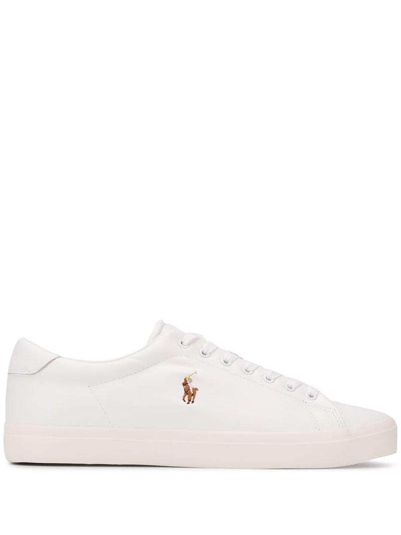 low top contrast logo sneakers 1