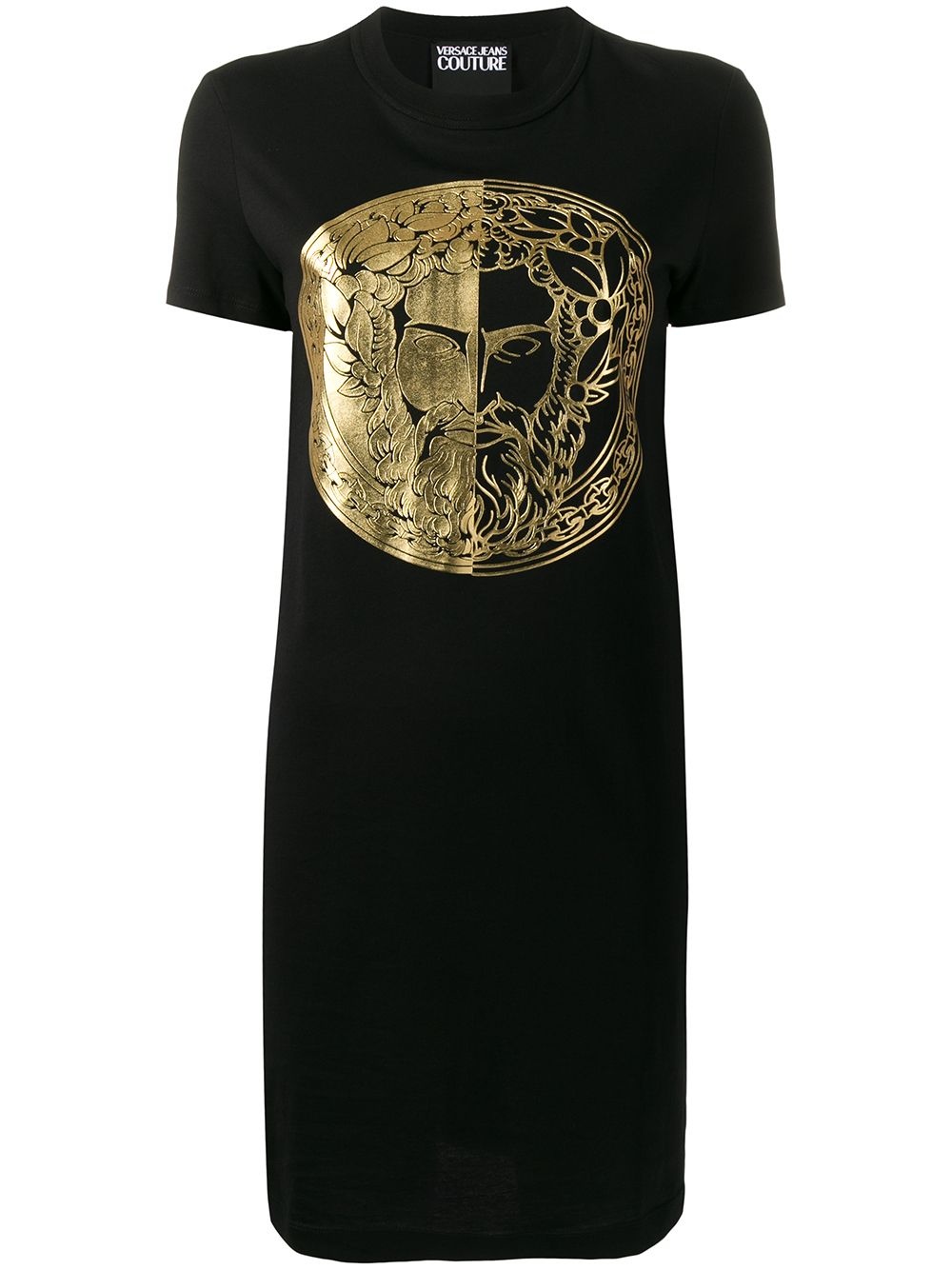 foil-print T-shirt dress - 1