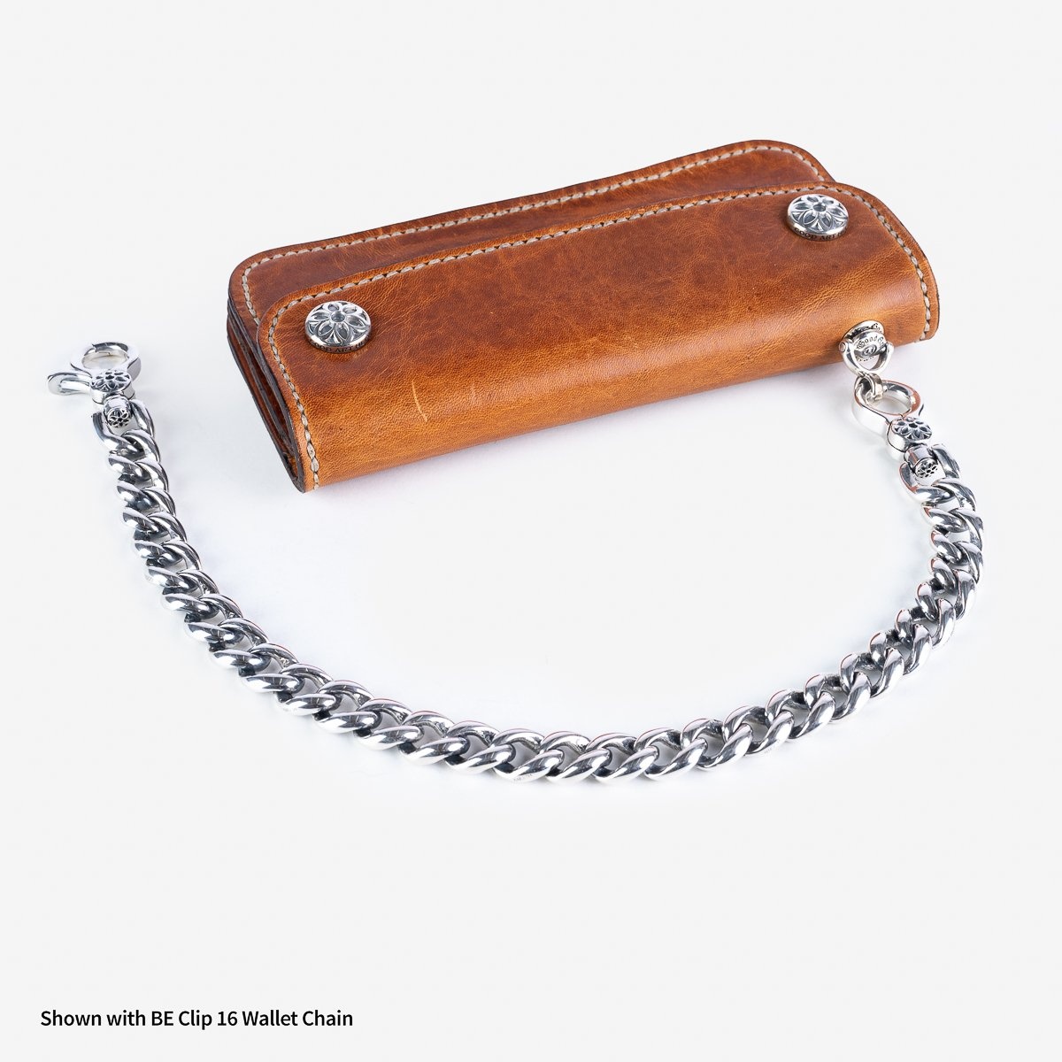 LE-ANSW-RU GOOD ART HLYWD Army/Navy Surplus Wallet w/ Sterling Silver Rosette Snaps and Rosette Prin - 10
