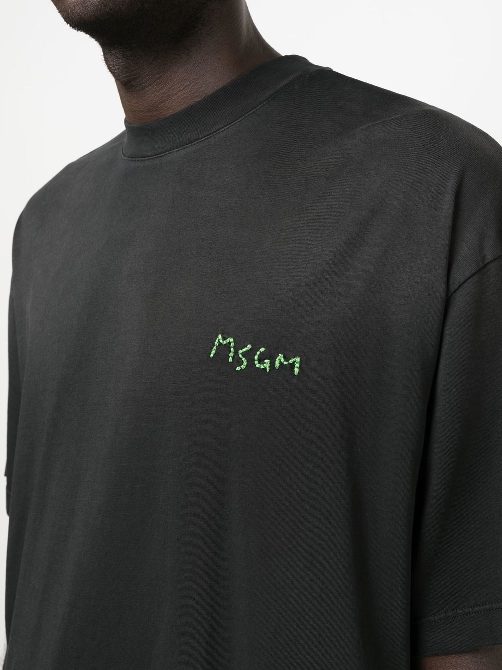 logo-embroidered cotton T-shirt - 5