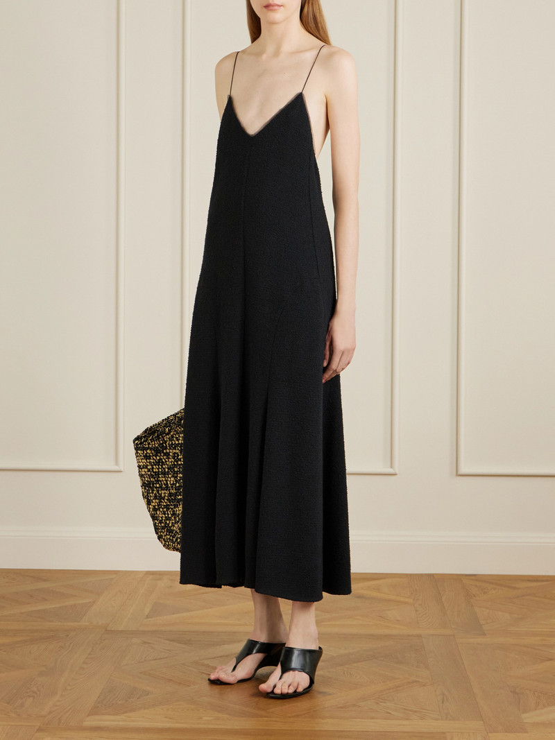 KHAITE Iben Tulle-trimmed Cotton-blend Midi Dress outlook