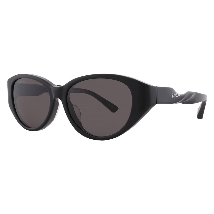 Balenciaga Grey Oval Ladies Sunglasses BB0209SA 001 55 - 2