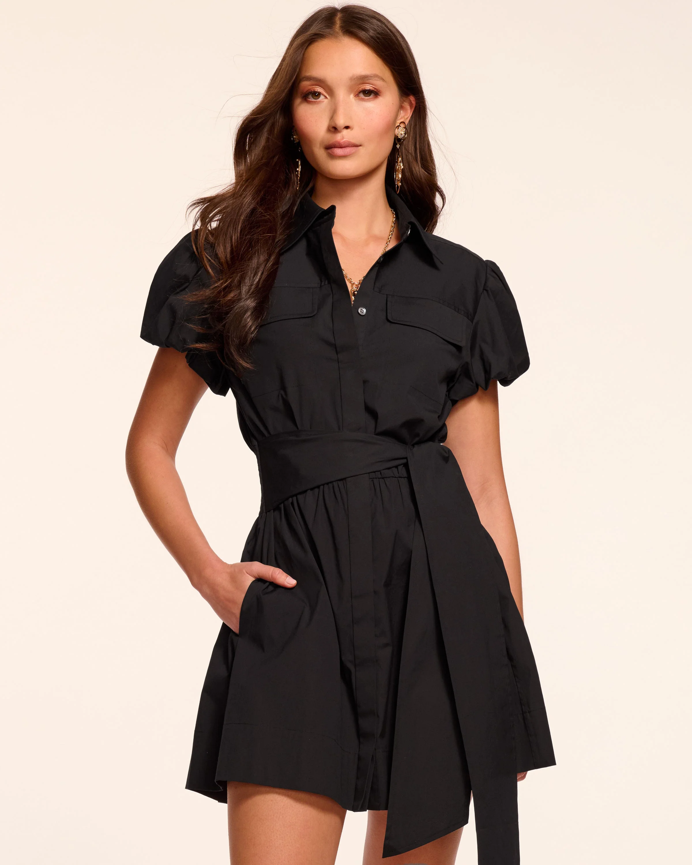 Nicky Cotton Poplin Short Sleeve Mini Dress - 1