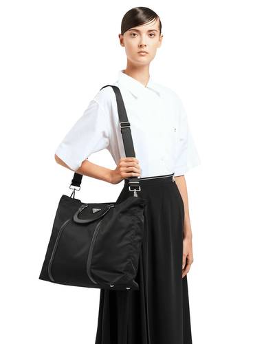 Prada Large nylon and leather tote outlook