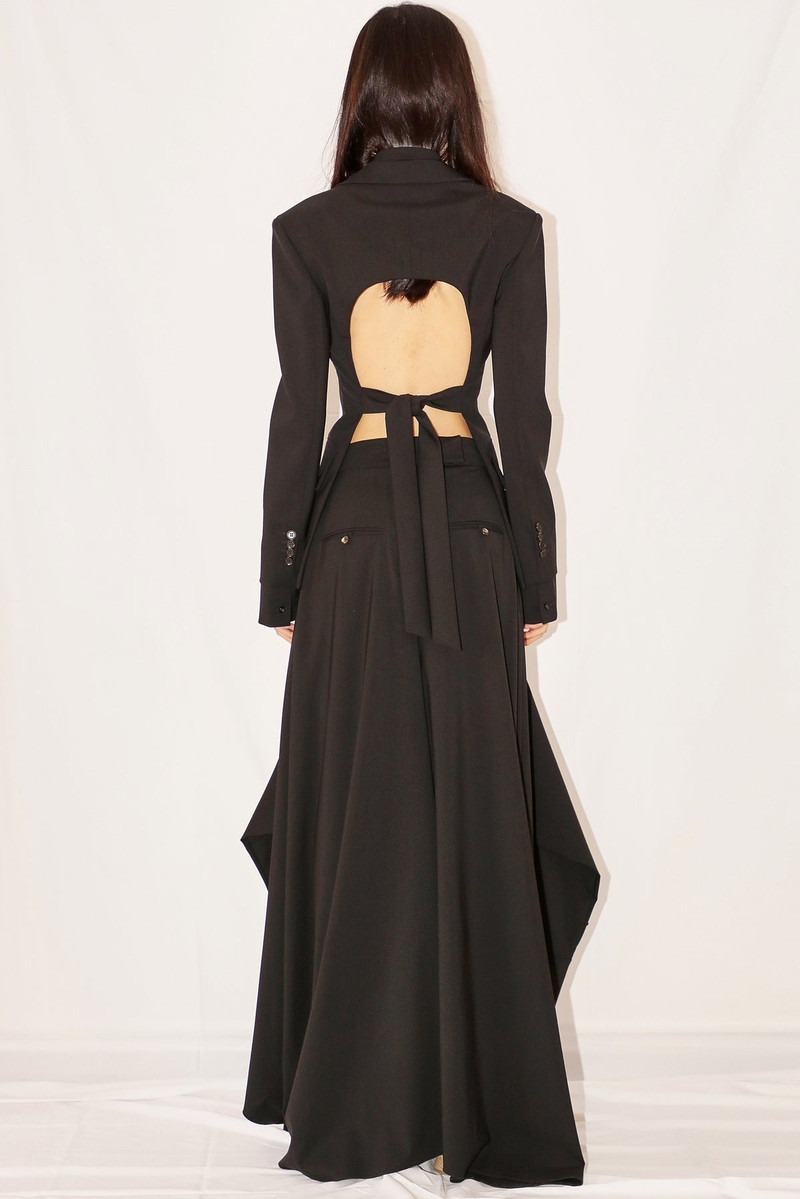 FITTED TAILORED JACKET WITH SHIRT AND VEST INSERT BLACK 3