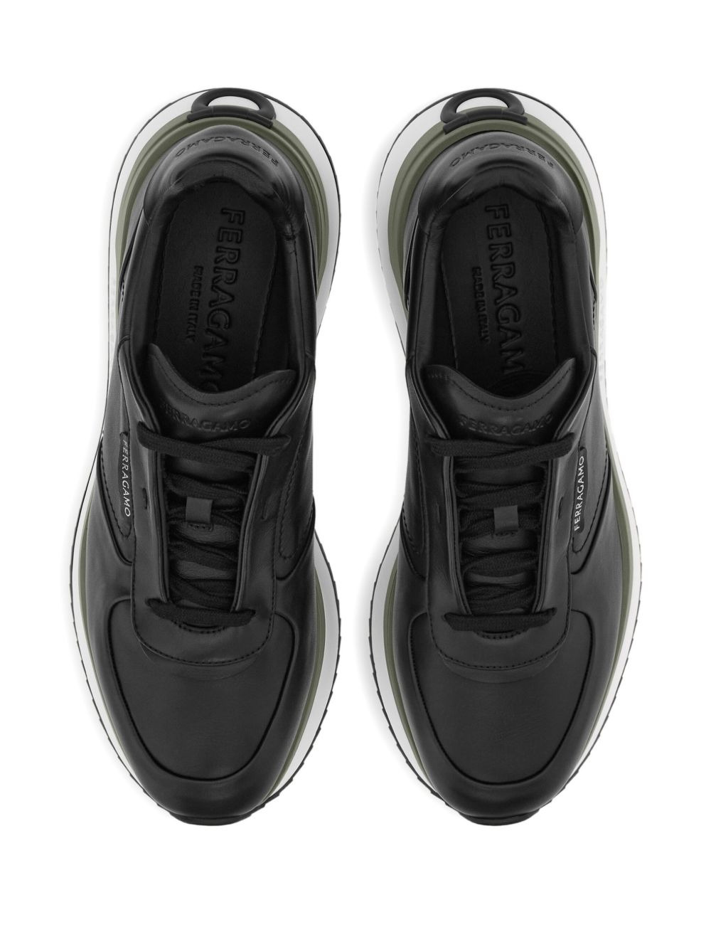 lace-up leather low-top sneakers - 4
