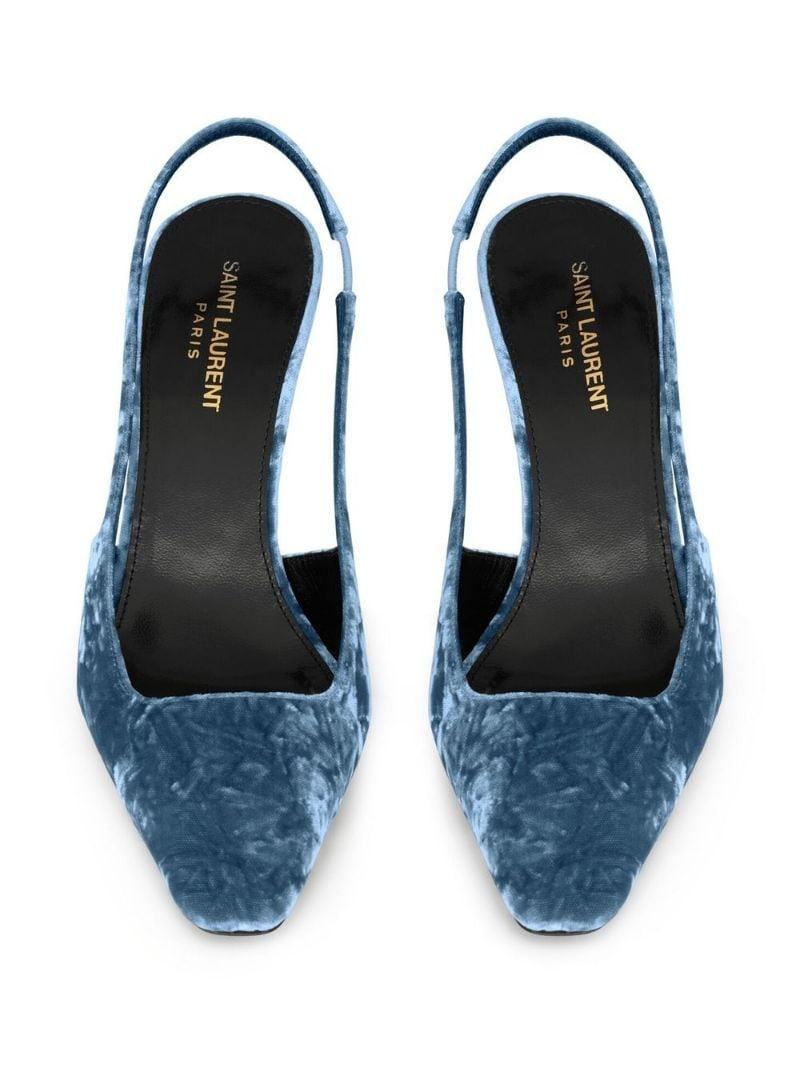 Tom 90mm velvet slingback pumps - 3