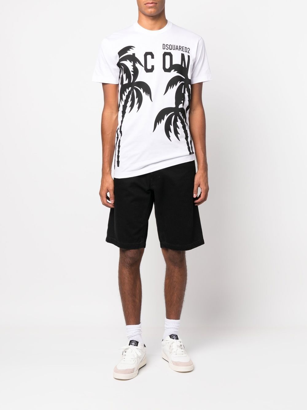palm tree logo-print T-shirt - 2
