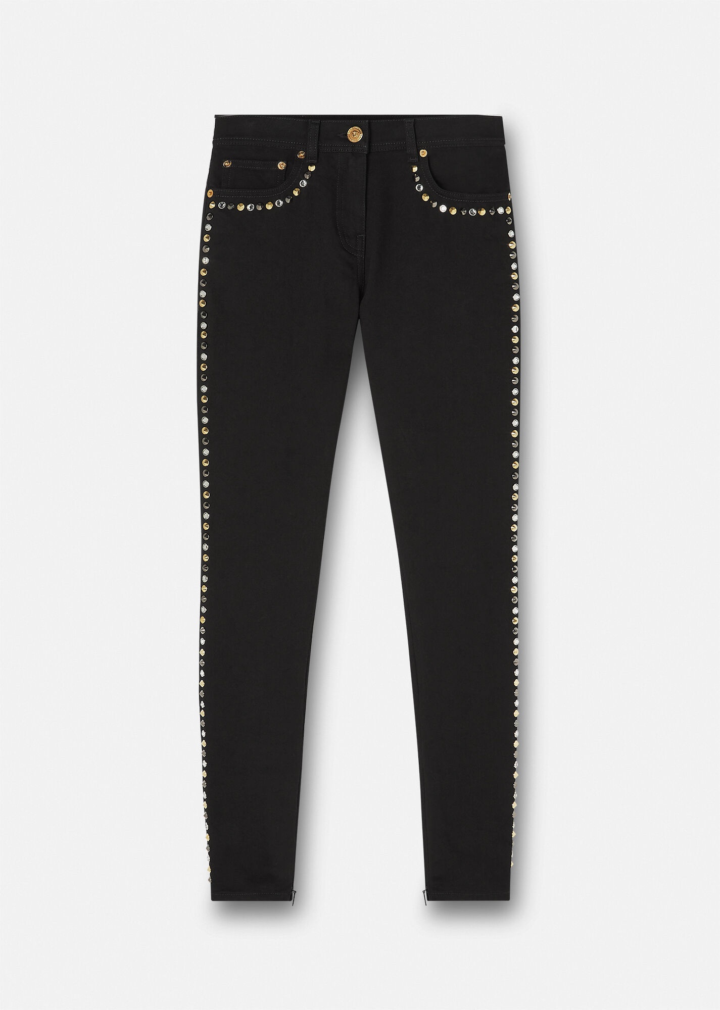 Medusa Studded Skinny Jeans - 1